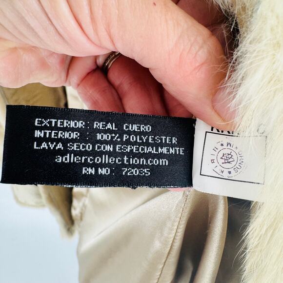 Adler Collection Genuine Suede Shearling Coat Size M Vintage Boho Leather Jacket - Picture 9 of 10